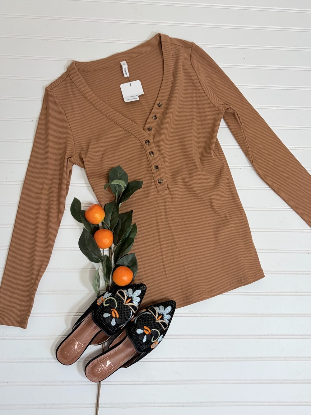 Wishlist Long Sleeve Ribbed Top